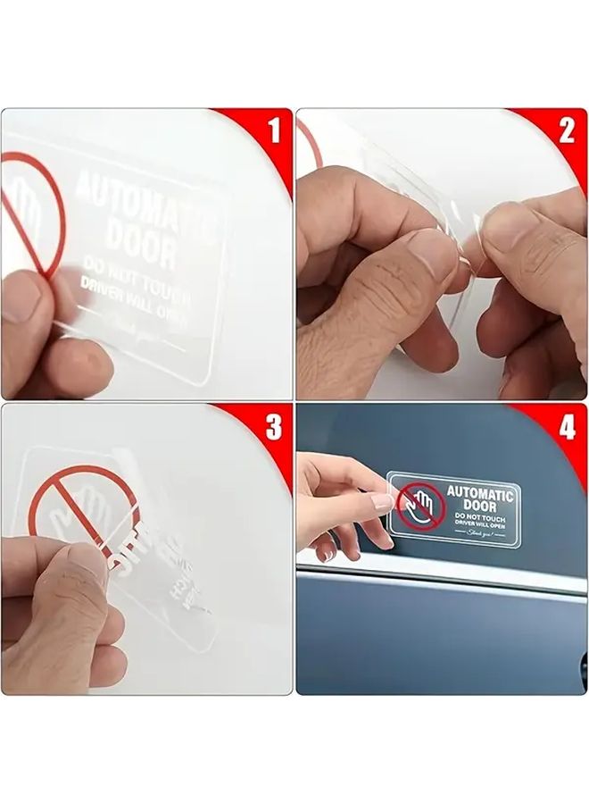 10 Pack 4x2 Inch Automatic Door Warning Vinyl Decals for Vehicles Not Touch Driver Will Open - Image 4