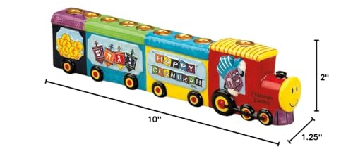 Rite Lite Chanukah Menorah Express Ceramic Menorah  11.5 Multi-Color Hannukah Train Menora Jewish Holiday Party Favors Goodie Bag Decor Accessories Festival of Lights - Image 4