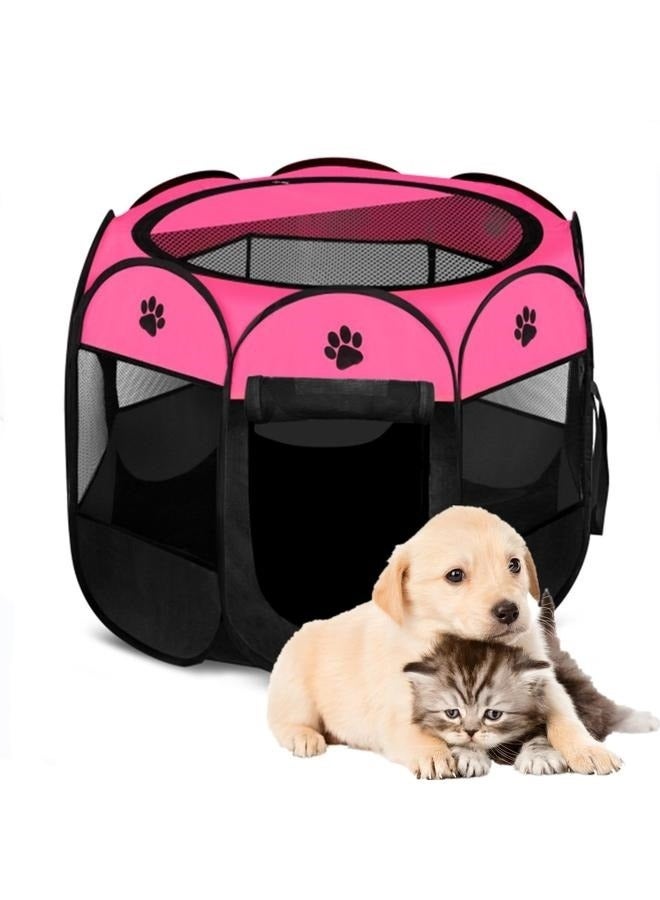 Generic Portable Pet Playpen, Dog Playpen Foldable Pet Exercise Pen Tents Dog House Playground for Puppy Dog/Cat Indoor Outdoor Travel Camping Use  - Image 1