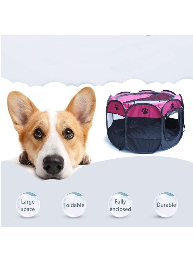 Generic Portable Pet Playpen, Dog Playpen Foldable Pet Exercise Pen Tents Dog House Playground for Puppy Dog/Cat Indoor Outdoor Travel Camping Use  - Image 2