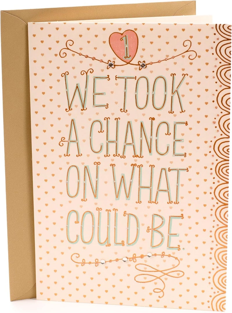 Hallmark 1st Anniversary Card - We Took a Chance on What Could Be - Image 1