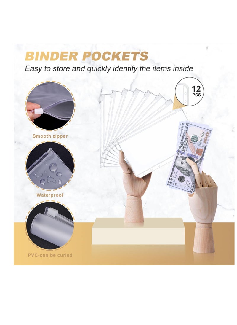 Generic Budget Binder, Budget Binder with Zipper Envelopes, Cash Envelopes for Budgeting and Saving Money, Money Organizer for Cash, 14Pcs Budget Planner with Cash Envelopes Grey  - Image 4