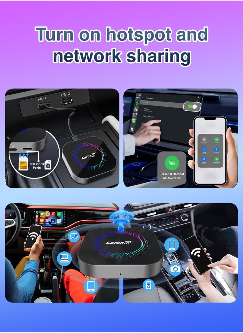 CarlinKit Smart TV Box 8GB+128GB Android 13 Aluminum Glass Box Wireless Android Auto Built-in GPS Play Store For Netflix YouTube For OEM Cars
