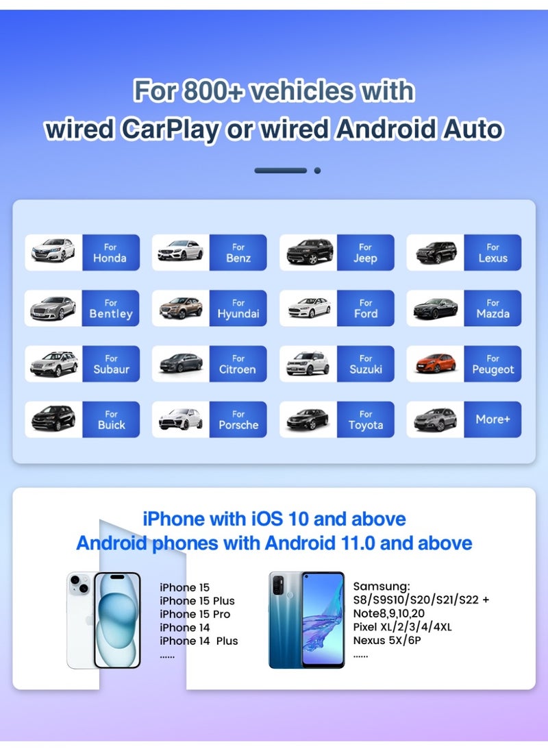 CarlinKit Smart TV Box 8GB+128GB Android 13 Aluminum Glass Box Wireless Android Auto Built-in GPS Play Store For Netflix YouTube For OEM Cars