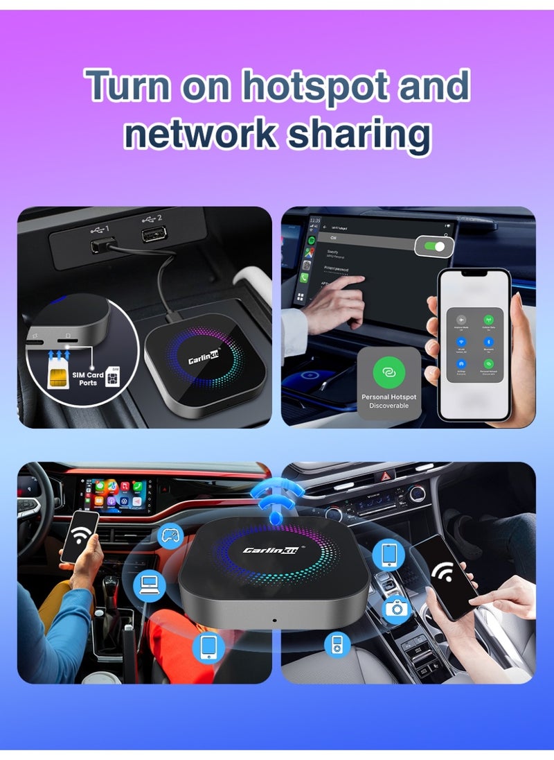 CarlinKit Smart TV Box 8GB+128GB Android 13 Aluminum Glass Box Wireless Android Auto Built-in GPS Play Store For Netflix YouTube For OEM Cars