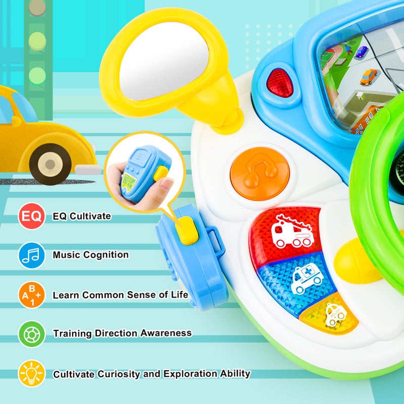Love&Mini LoveMini Steering Wheel Toys for Girls Boys  Baby Car Toys with Light and Music Simulation Driving Learning Educational Toy for 12M Year Old Boys Girls Birthday and Xmas Gifts - Image 3