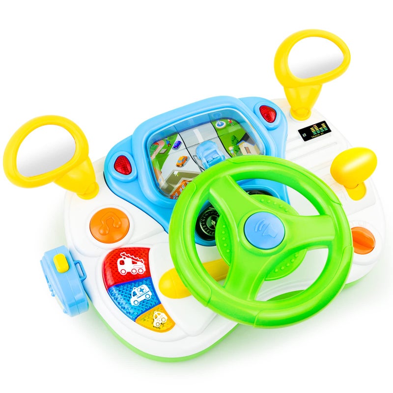 Love&Mini LoveMini Steering Wheel Toys for Girls Boys  Baby Car Toys with Light and Music Simulation Driving Learning Educational Toy for 12M Year Old Boys Girls Birthday and Xmas Gifts - Image 2