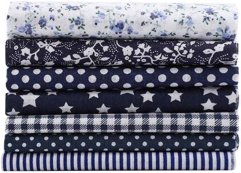 Cotton Fabric Assorted Squares Bedding Suite Softer Comfortable Texture for Bedroom Decoration 7pc(250 * 250mm/9.8 * 9.8in) - Image 1