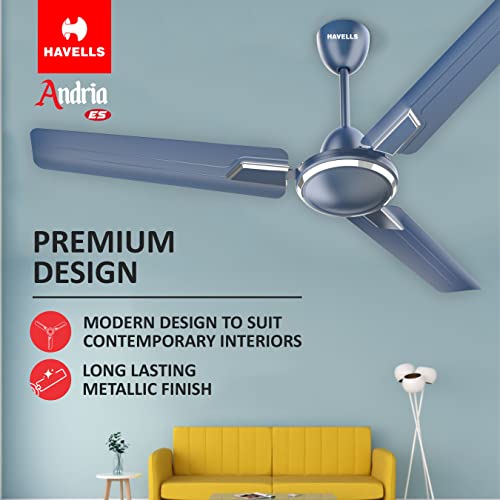 Havells هافيلز 1200مم أندريا مروحة سقف موفرة للطاقة (أنديجو بلو، عبوة من 1) 2 نجوم - Image 4