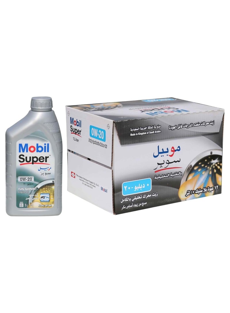 موبيل زيت محرك تخليقي بالكامل موبيل سوبر 0W20 اس بي، 12×1 لتر - Image 1