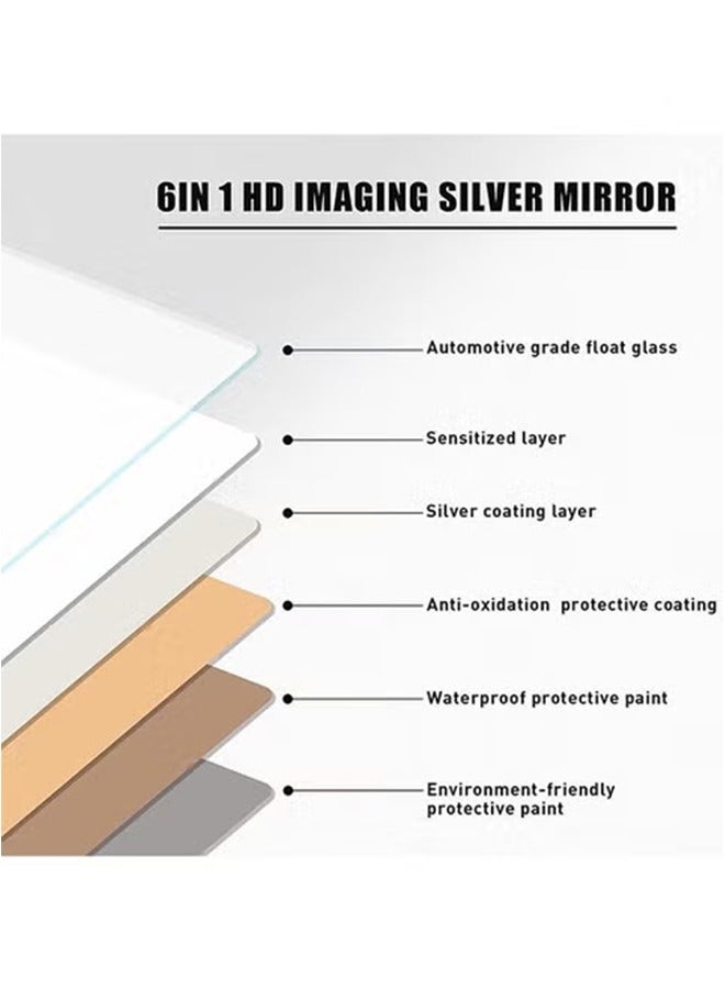 عربست مرآة الحمام، مرآة دائرية كبيرة مثبتة على الحائط، مرآة بإطار معدني أسود للحمام/غرفة النوم/مدخل الديكور (4040 سم) - Image 5