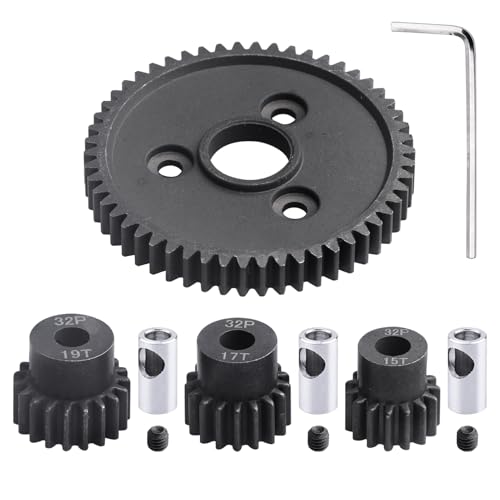 CrazyHobby RC Metal 54T 32P Spur Gear 15T17T19T Pinions Gear Set 3175mm Coupler for Traxxas Slash 4x4 4WD2WDVXL Rustler 4X4 VXLStampede 4x4 VXLSummitERevoTMaxx Replace3956 - Image 1