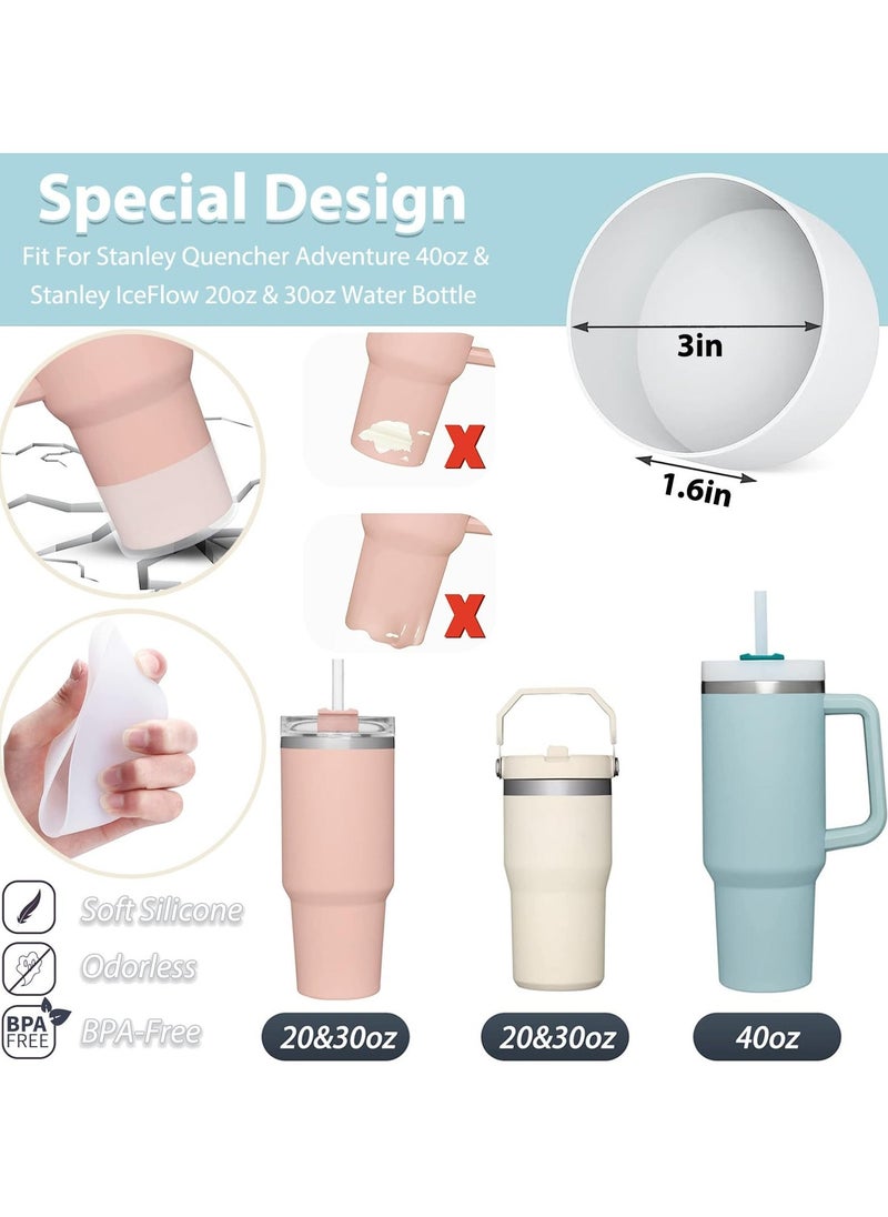 RTYY مجموعة ملحقات كأس ستانلي تشمل 6 قطع من سدادات السيليكون المقاومة للانسكاب، 2 قطعة من غطاء القش لأشواط 9-10 ملم، 1 قطعة من غلاف سيليكون شفاف لكأس ستانلي سعة 40 أونصة و30 أونصة (وردي) - Image 5