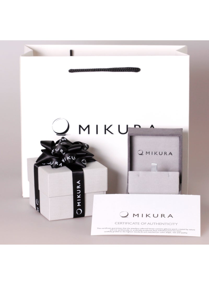 MIKURA Pendant Chain, Japanese Akoya Pearls, A Quality, Treated Golden Color, 9.0-8.5MM, 18KW, 4D, 1 Rose Quartz  - Image 5
