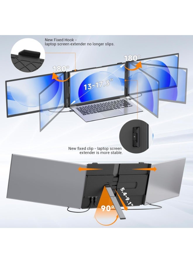 Laptop Screen Extender 14" Ultra-Thin 0.17", 1080P FHD IPS Portable Monitor, Dual/Triple Screen Extender for 13"-17" Laptops, Plug & Play Compatible with Mac/Windows/Android - Image 5