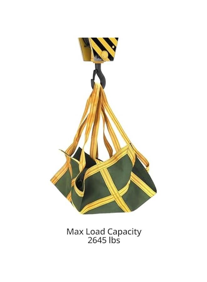 Heavy-Duty Canvas Cargo Lifting Pad Net - 3.28ft x 3.28ft Reinforced Handle Lifting Net for Construction, Logistics, and Transport, 2645lbs Load Capacity, Non-Slip Material