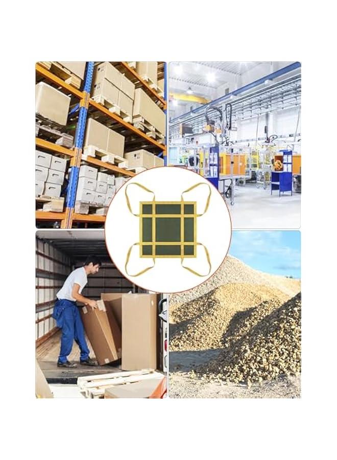 Heavy-Duty Canvas Cargo Lifting Pad Net - 3.28ft x 3.28ft Reinforced Handle Lifting Net for Construction, Logistics, and Transport, 2645lbs Load Capacity, Non-Slip Material