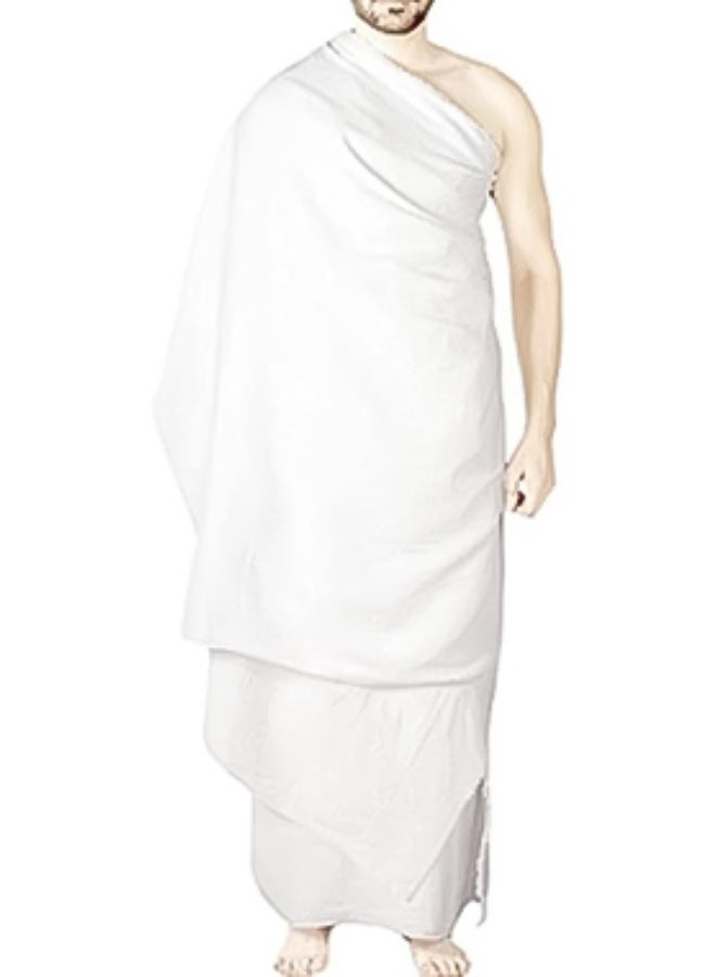 دار السلام طقم إحرام فاخر ومميز للحج والعمرة – قطن سميك فائق النعومة، عالي الامتصاص، بنسيج غير قابل للانزلاق، وتصميم مضاد للتعرّق يمنحك راحة قصوى خلال رحلتك الإيمانية - Image 2