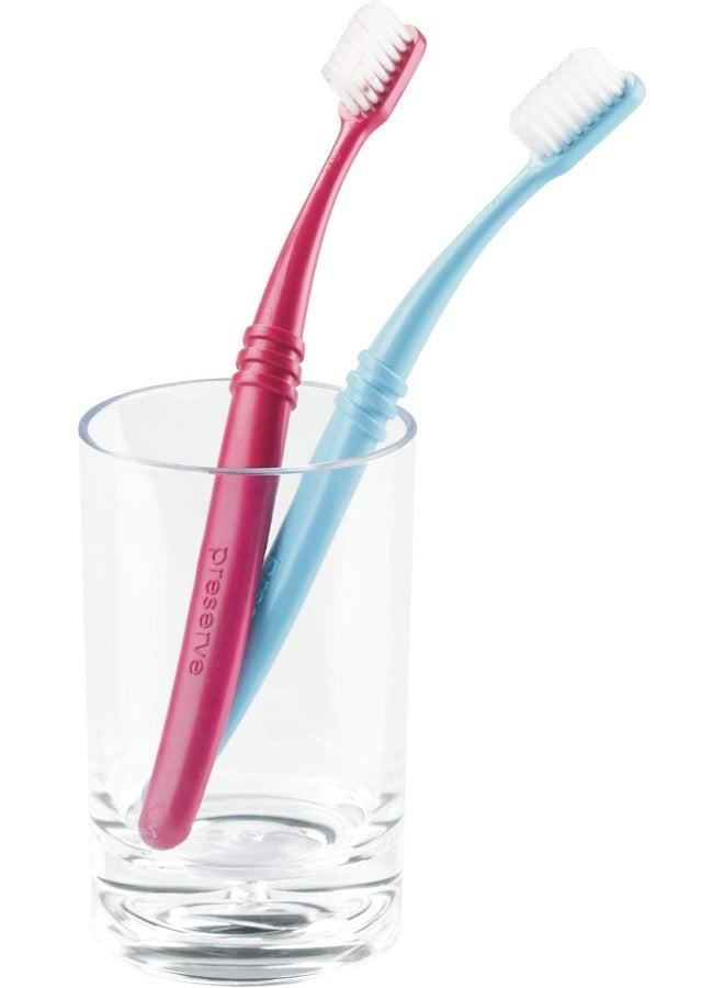 InterDesign iDesign Eva Plastic Tumbler Cup, Holder for Makeup Brushes, Toothbrushes, Glasses, and Brushes on Bathroom, Vanity Countertops, College Dorm, Bedroom Desks, 2.75" x 2.75" x 4.25" - Clear - Image 1