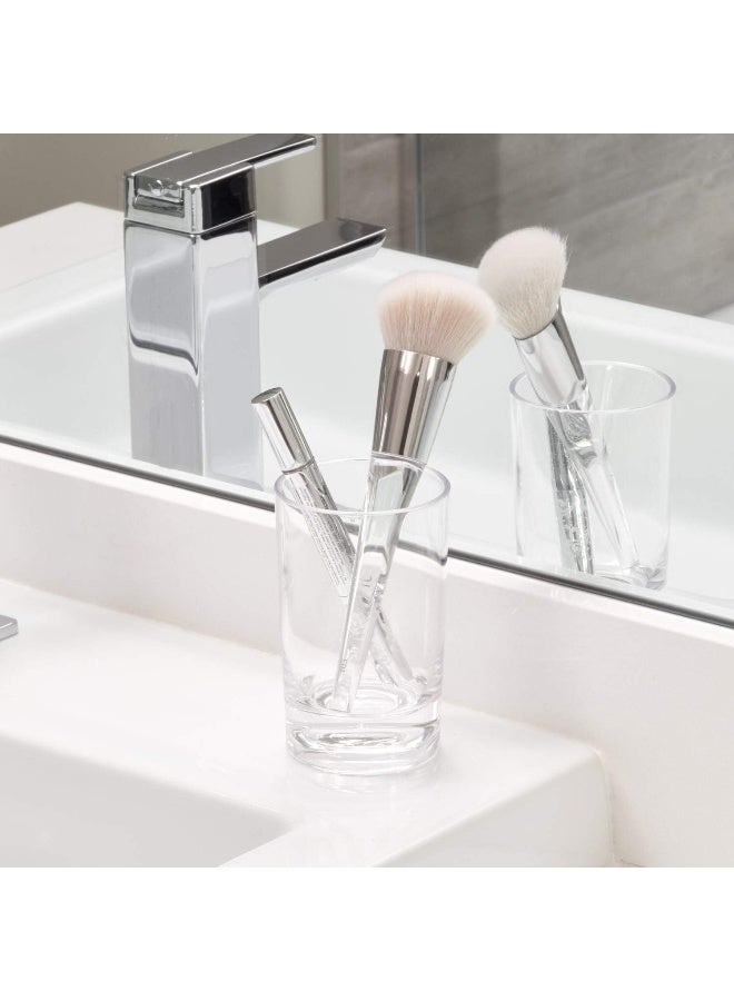 InterDesign iDesign Eva Plastic Tumbler Cup, Holder for Makeup Brushes, Toothbrushes, Glasses, and Brushes on Bathroom, Vanity Countertops, College Dorm, Bedroom Desks, 2.75" x 2.75" x 4.25" - Clear - Image 4