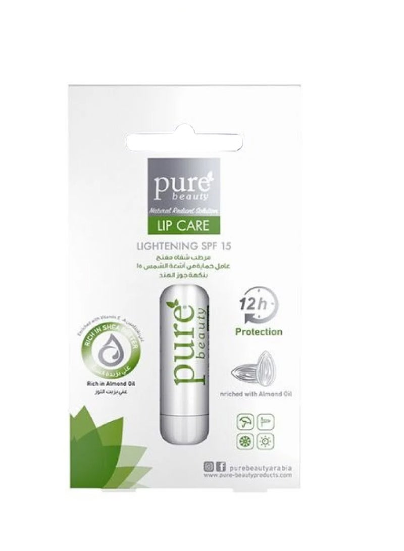 Pure Beauty بلسم شفاه بيور بيوتي لتفتيح SPF15 زبدة الشيا 4.2 جرام