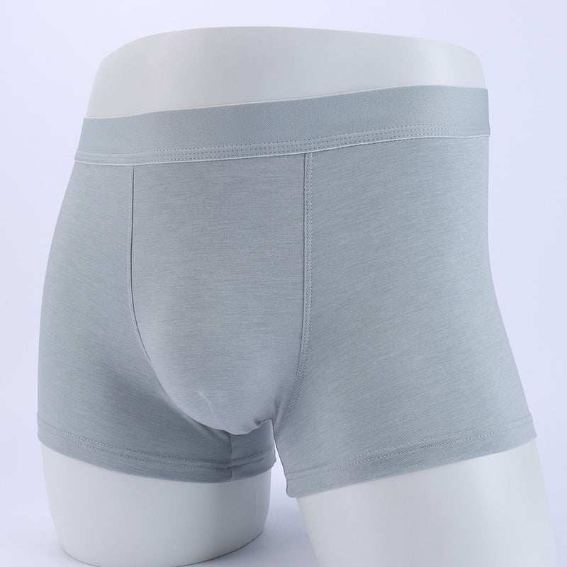 2024 Men''s Boxer Briefs Mid-Waist Solid Color Cotton Breathable Boxer Briefs Yarn Briefs Wholesale Ready Stock - Image 3