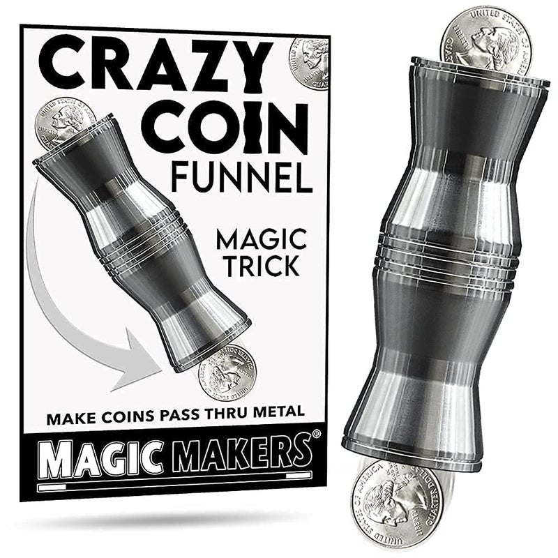 MAGIC MAKERS Crazy Coin Funnel Magic Trick  Make A Coin Pass Thru Metal - Image 2