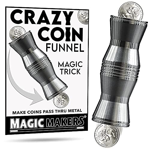 MAGIC MAKERS Crazy Coin Funnel Magic Trick  Make A Coin Pass Thru Metal - Image 1