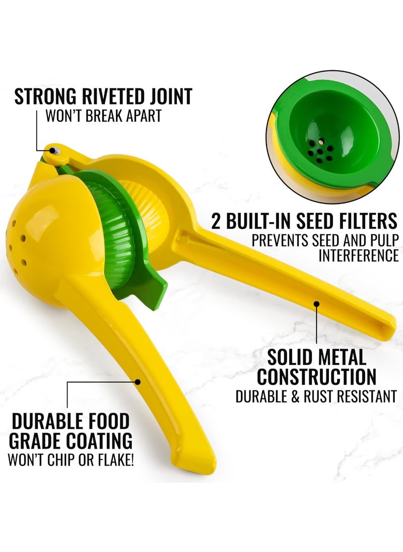 MARK STORE - Lemon Lime Squeezer 2-In-1- Hand Juicer Lemon Squeezer Gets Every Last Drop - Max Extraction Manual Citrus Juicer - Easy-to-Use Lemon Juicer Squeezer Lemon Squeezer Manual, Anti Corrosion, Non Slip and Dishwasher Safe, Faster, More Efficient Juicing - Image 1