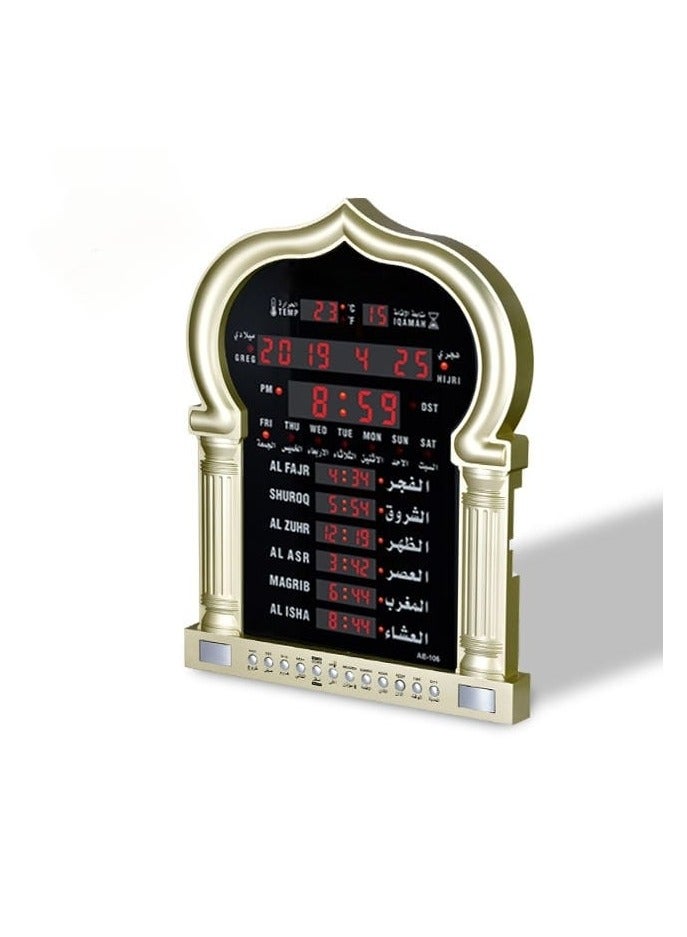 Azan LED Prayer Clock Serves As A Decorative Wall Clock, Perfect For Homes, Offices, Or Mosques. It Functions As A Digital Clock With Prayer Time Reminders.  - Image 3