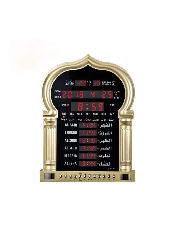 Azan LED Prayer Clock Serves As A Decorative Wall Clock, Perfect For Homes, Offices, Or Mosques. It Functions As A Digital Clock With Prayer Time Reminders.  - Image 4