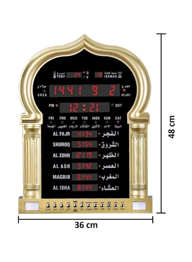 Azan LED Prayer Clock Serves As A Decorative Wall Clock, Perfect For Homes, Offices, Or Mosques. It Functions As A Digital Clock With Prayer Time Reminders.  - Image 5