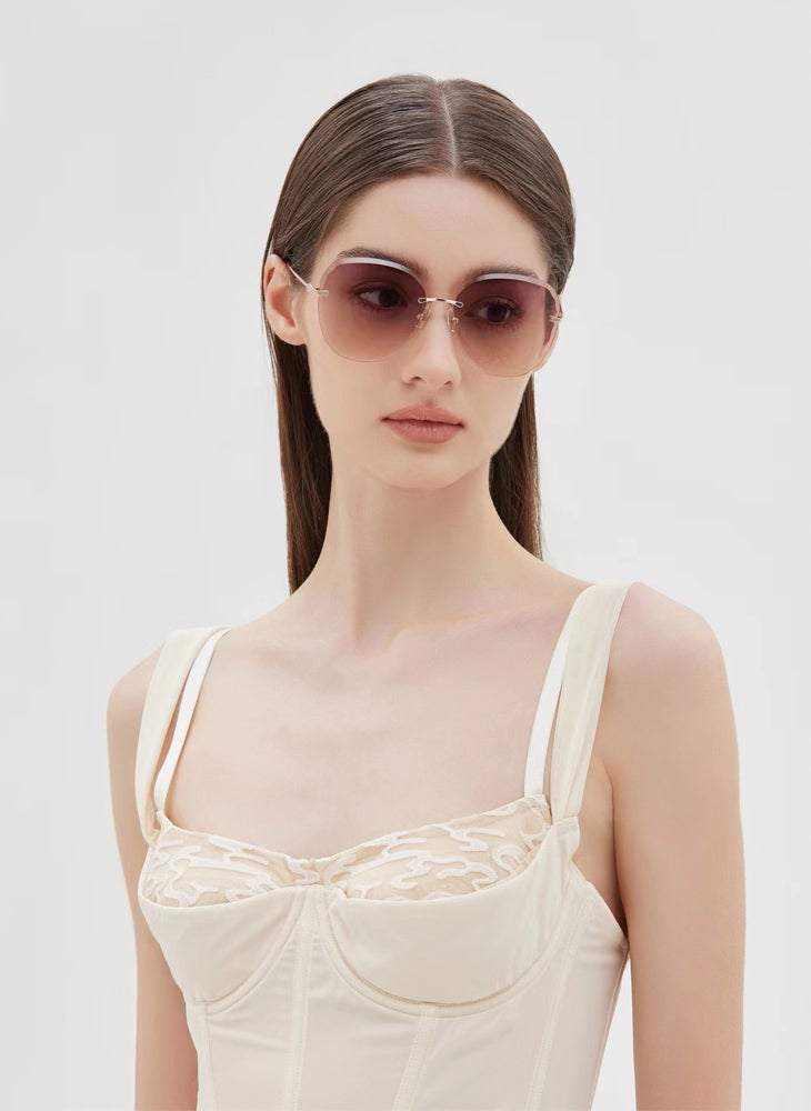 تشوميل نظارات شمسية نسائية أنيقة عالية الدقة بعدسات من النايلون مضادة للأشعة فوق البنفسجية والضوء الأزرق - Image 2