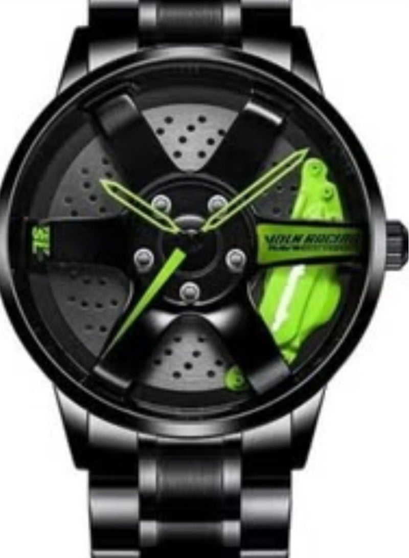 Men's Acne barrier Men's Quartz Watches Waterproof Vacuum Plated Band Car Wheel Hub Design Automatic Sports Wristwatch Quartz
