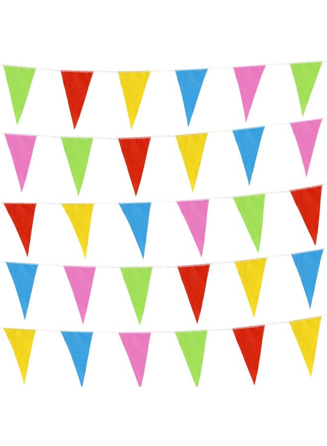 IFAMIO 300pcs 525ft Multicolor Pennant Flags Banner Nylon Cloth Flag Pennants Colorful Rainbow Pennant Banner Garland for Grand Opening Party Celebrations Festivals Home Classroom Shop Decorations - Image 1