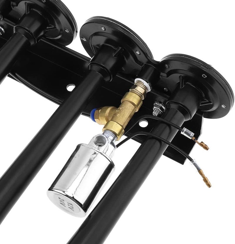 DriSentri بوق هوائي للشاحنات والقطارات 12V/24V، 185dB، بوق هوائي فائق الصوت بأربعة أبواق للسيارات والمركبات والشاحنات والقطارات والقوارب جودة تبطئ التآكل - Image 4
