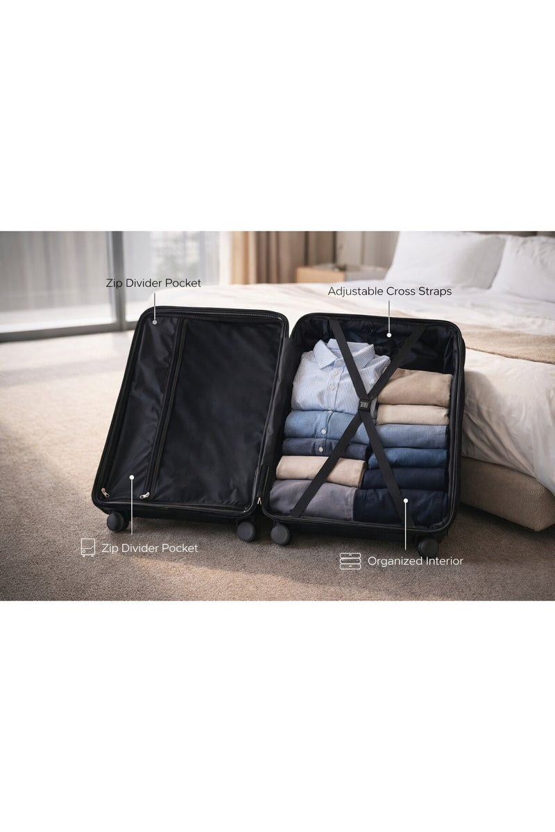 ELITE- Premium Hard-Shell Luggage 20 inch – Lightweight Spinner Suitcase – Rose Gold - Image 2