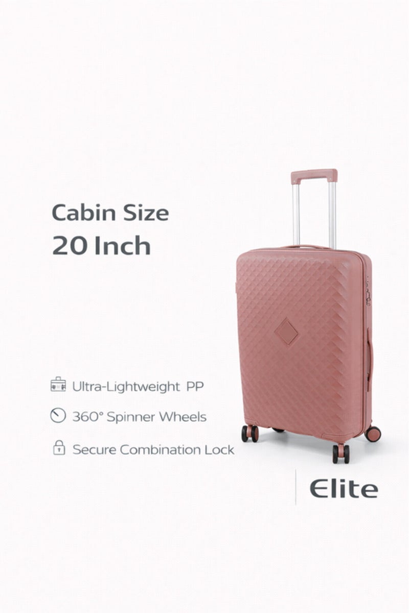 ELITE- Premium Hard-Shell Luggage 20 inch – Lightweight Spinner Suitcase – Rose Gold - Image 1