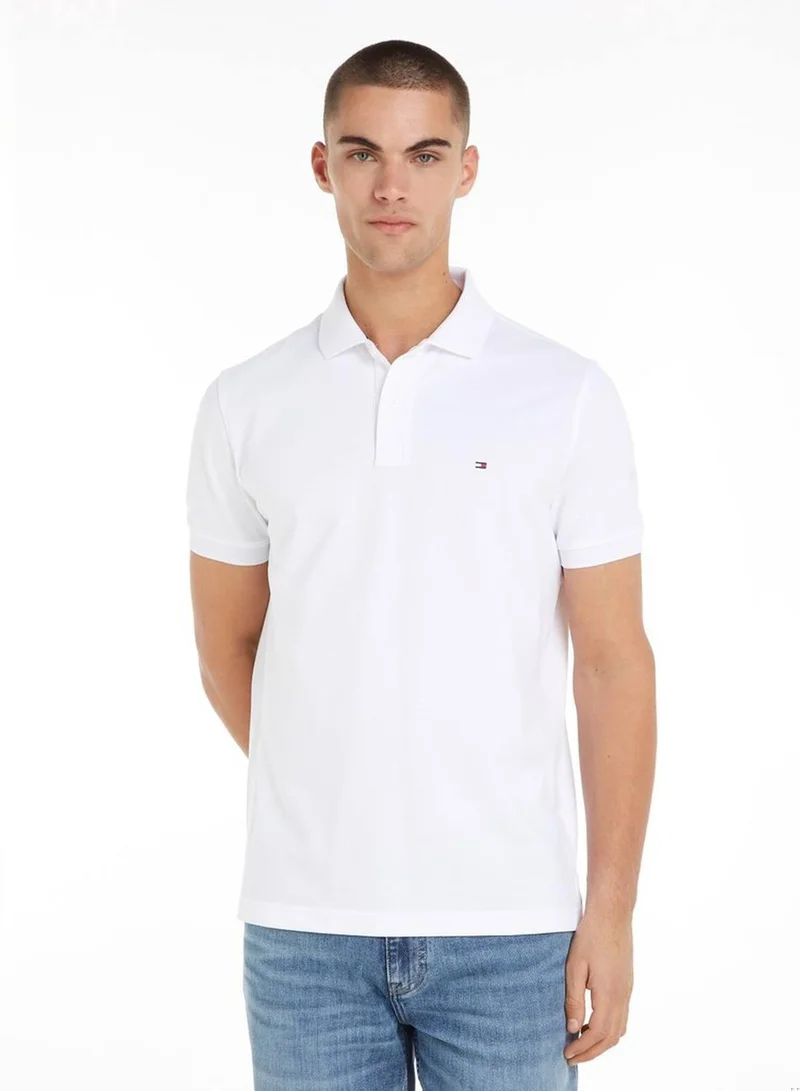 Tommy Hilfiger White Performance Regular Fit Pique Polo Shirt for Men | Best Price UAE