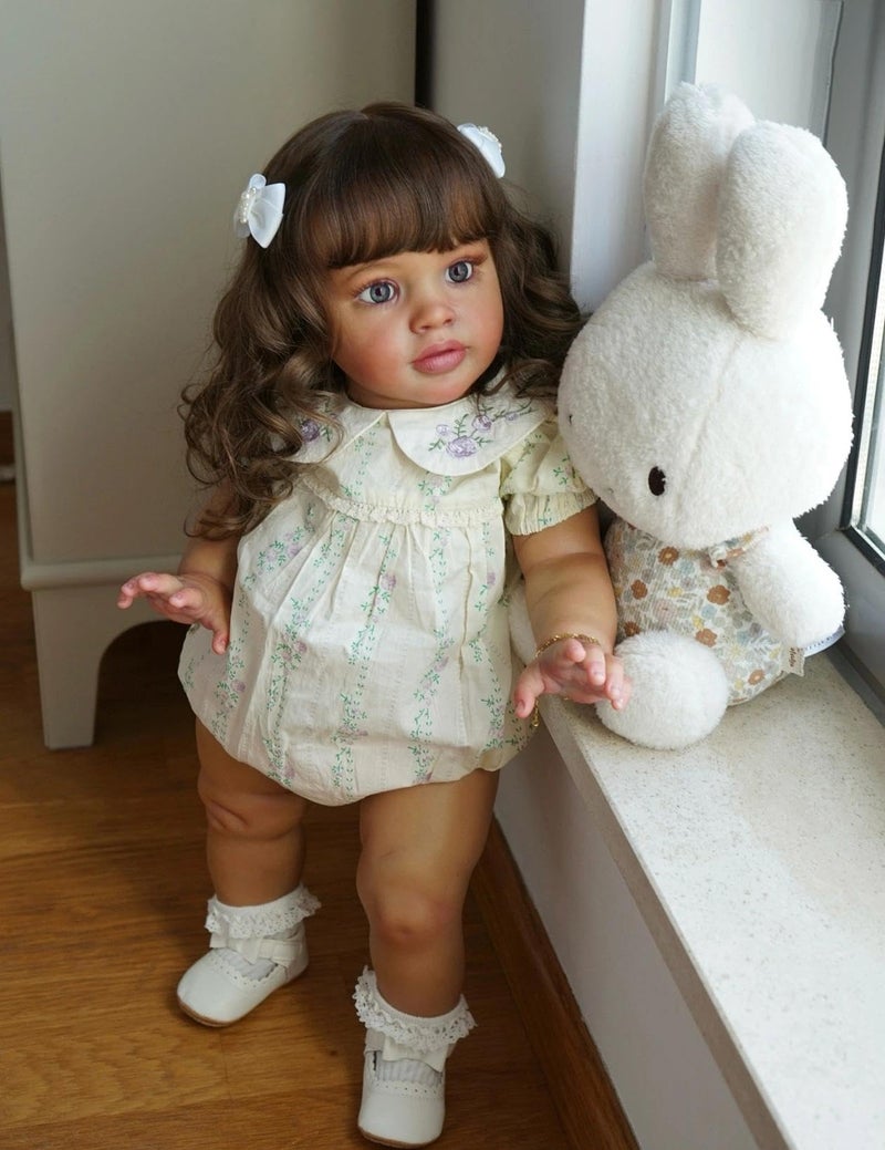 Anano Big Size Reborn Baby Dolls 26 Inch Realistic Reborn Toddler Baby Girls Dolls Real Life Baby Doll Rooted Hair Lifelike Toddler Dolls Sweet Face Real Baby Size with Accessories - Image 3