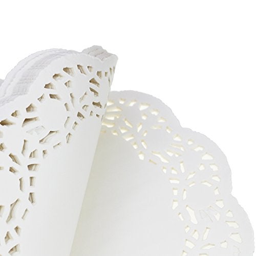 LJY 100 Pieces White Lace Round Paper Doilies Cake Packaging Pads Wedding Tableware Decoration (12 Inch) - Image 2