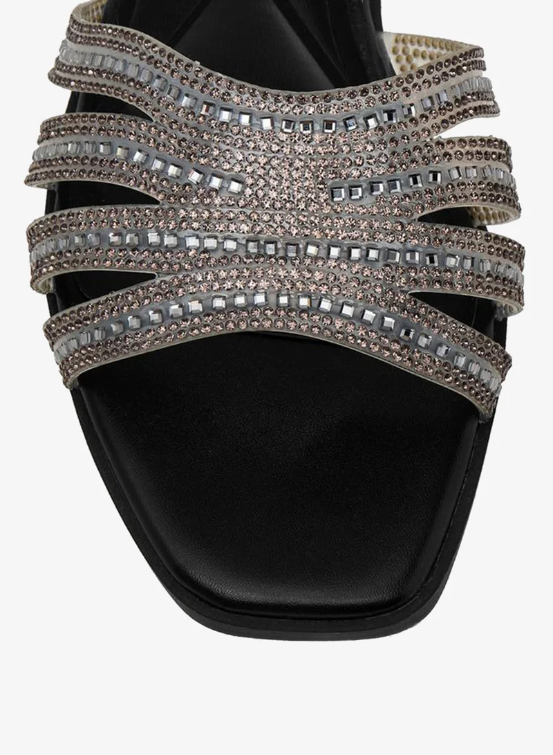 Celeste Black Women Embellished Flat Sandals Ramadan Collection for Women | Best Price UAE