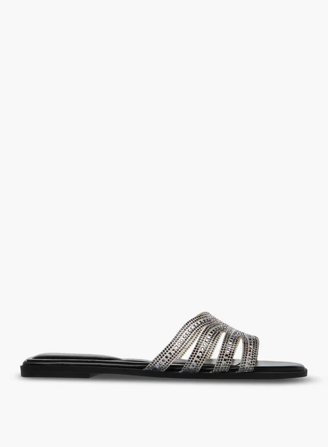 Celeste Black Women Embellished Flat Sandals for Women | Best Price UAE