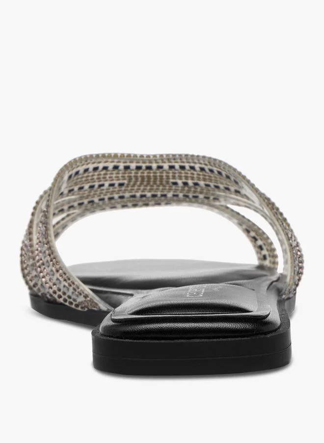 Celeste Black Women Embellished Flat Sandals for Women | Best Price UAE