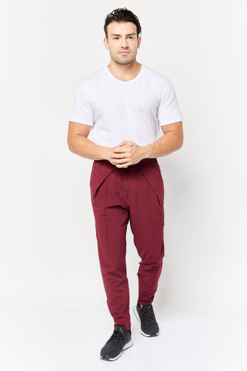 Adidas سروال رياضي للرجال بشعار العلامة التجارية مناسب للارتداء الخارجي، مارون - Image 2