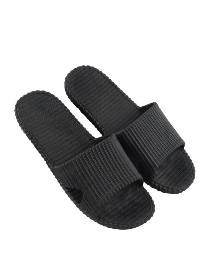 NIBEMINENT Skid proof Flat Slipper Black