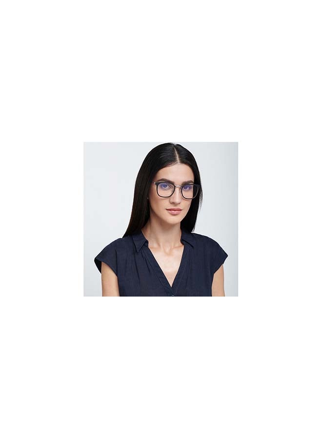 لينسكارت بلو نظارة زيرو باور لاستخدام الكمبيوتر بتصميم ضد الوهج والضوء الأزرق بإطار مربع الشكل طراز LB E13529 - مقاس العدسة: 49 مم - أسود - Image 4