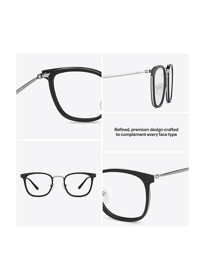 Lenskart Blu Unisex Zero Power Blue Cut & Antiglare Square Shape Computer Eyeglasses LB E13529 - Lens Size: 49mm - Grey - Image 2