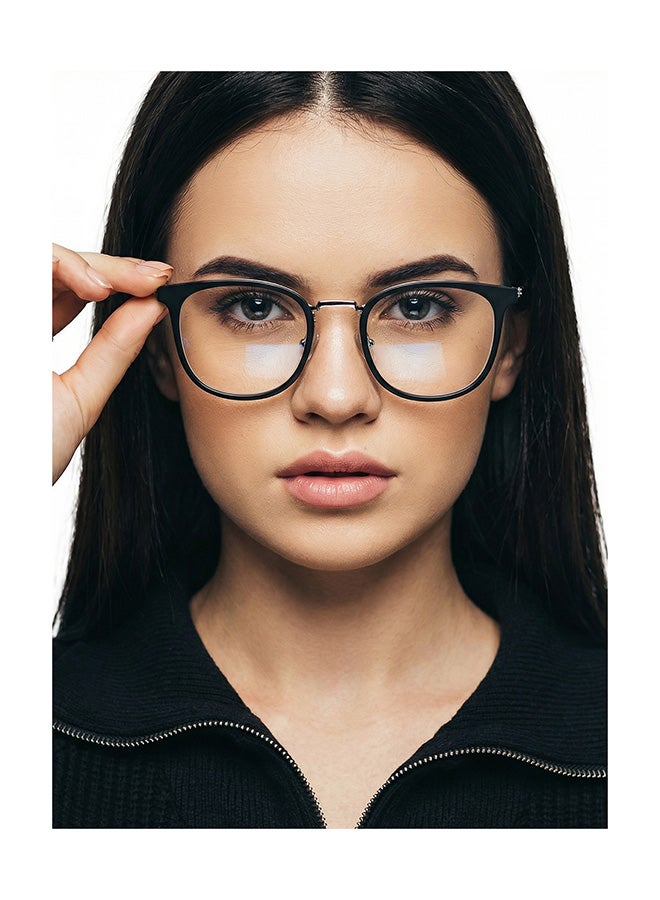 Lenskart Blu Unisex Zero Power Blue Cut & Antiglare Square Shape Computer Eyeglasses LB E13529 - Lens Size: 49mm - Grey - Image 4