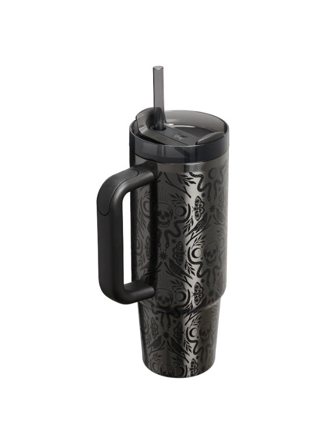 Stanley Halloween Edition Tumbler ,Deadly Damask Black Stainless Steel Mug With Straw, Insulated Travel Tumbler With Handle, 40 Oz - Image 2